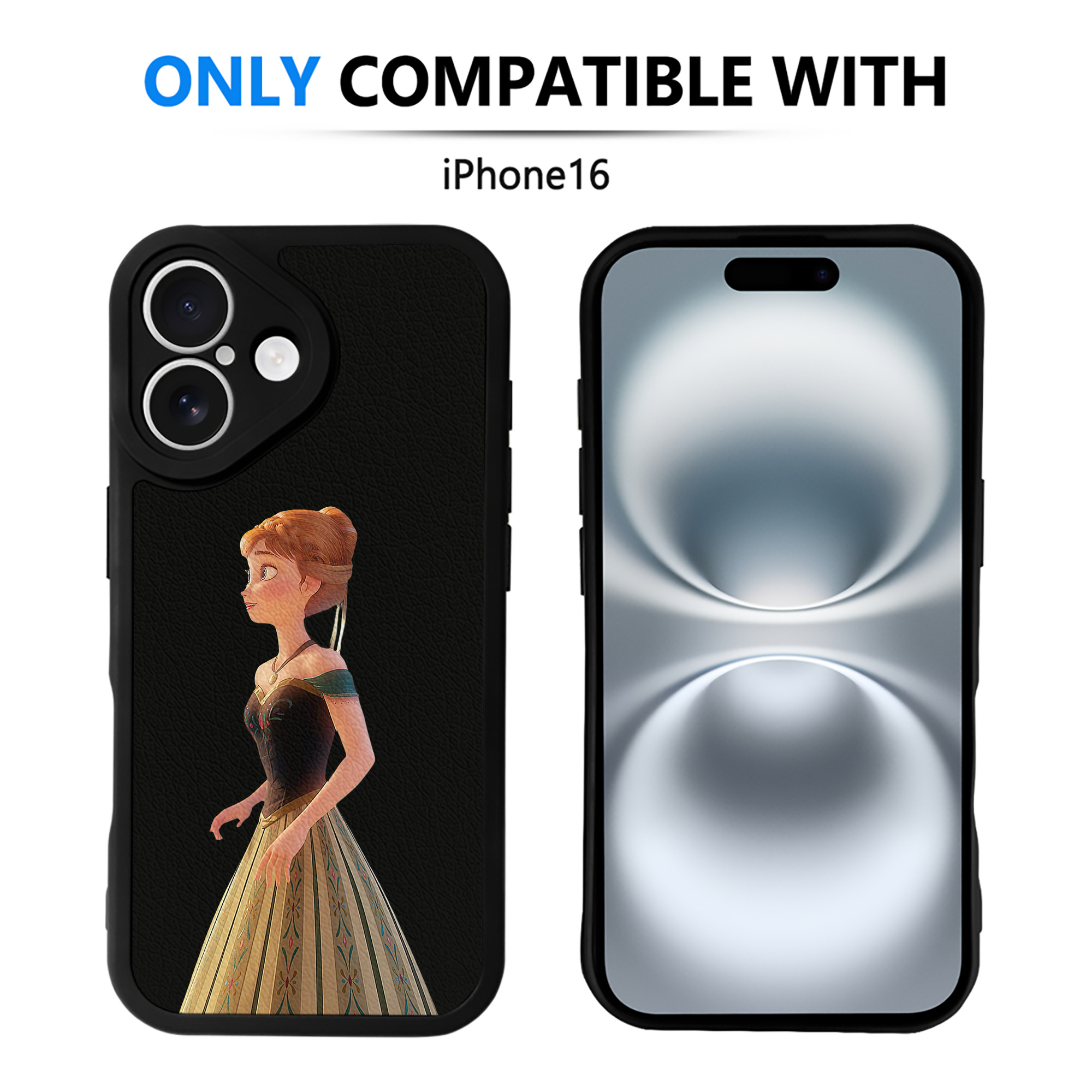 （画像用） アナと雪の女王 アンナ エルサ Frozen Anna Elsa 【iPhone 16シリーズ対応】シリコンスマホケース（レザー調） 材質：シリコン